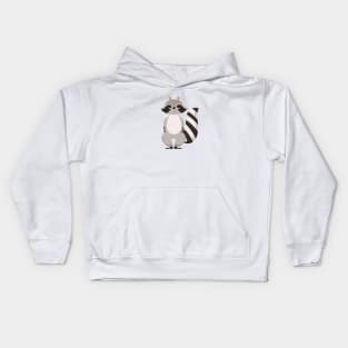 Raccoon character drawing Kids Hoodie